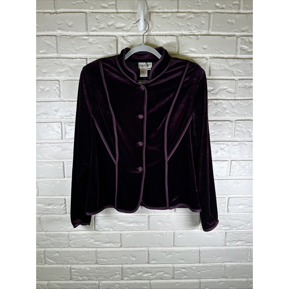 Coldwater Creek Velvet Jacket P14 Y2K Gothic Grunge Plum Purple